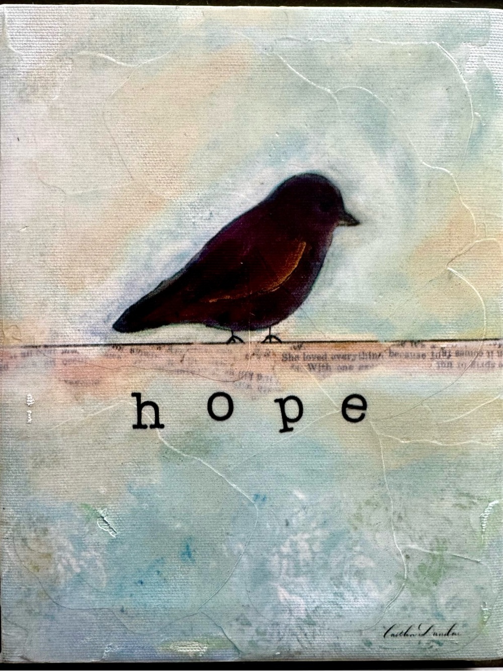 Original Bird Wall Art - Bird on canvas hand crafted Media13” x 11” - Picture 4 of 9